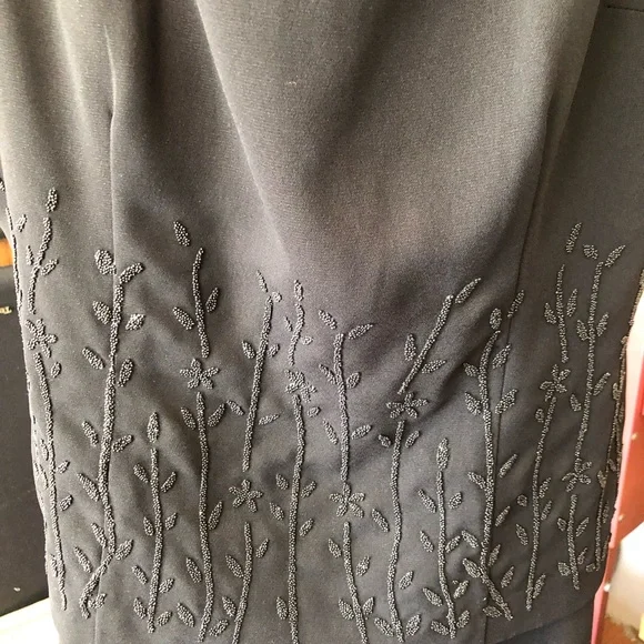 Dress Barn Woman 14W Black Formal Long Dress Gown Sequins Short Sleeve - Picture 2 of 4